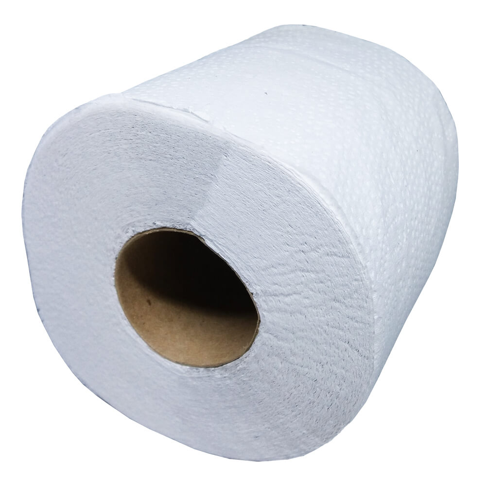Pacote com quatro rolos de papel higiênico